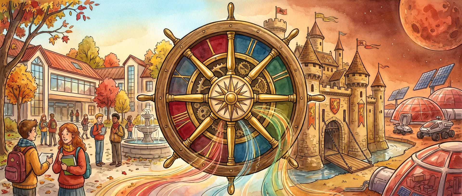 Das Rad der Demokratie – Drei Welten