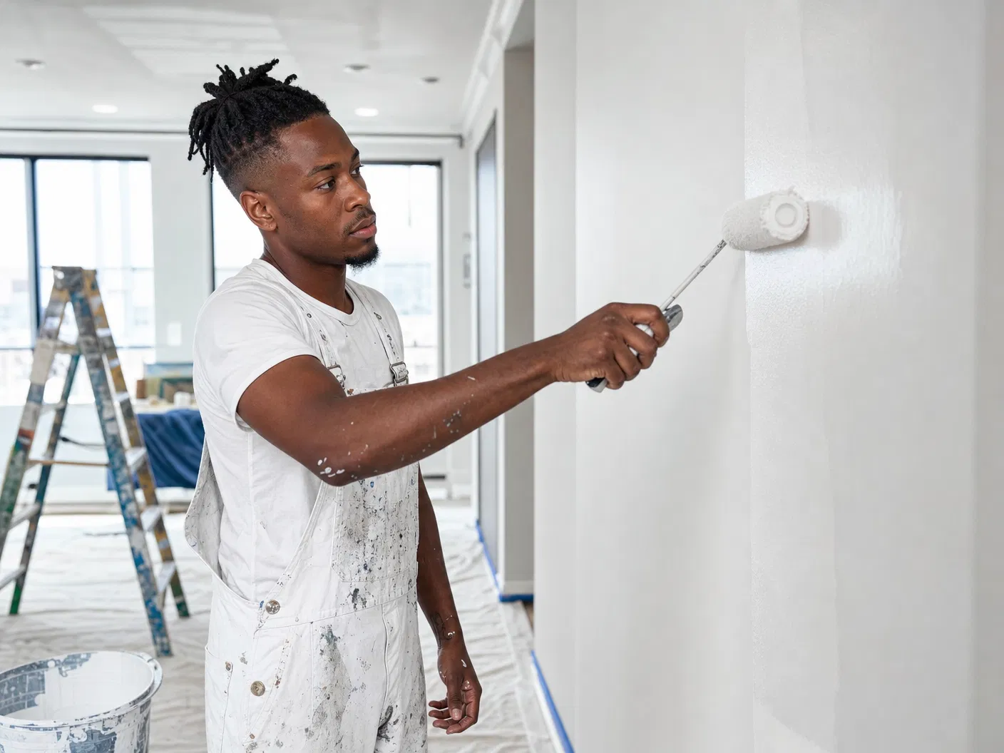 Steeve en action - Peintre en bâtiment