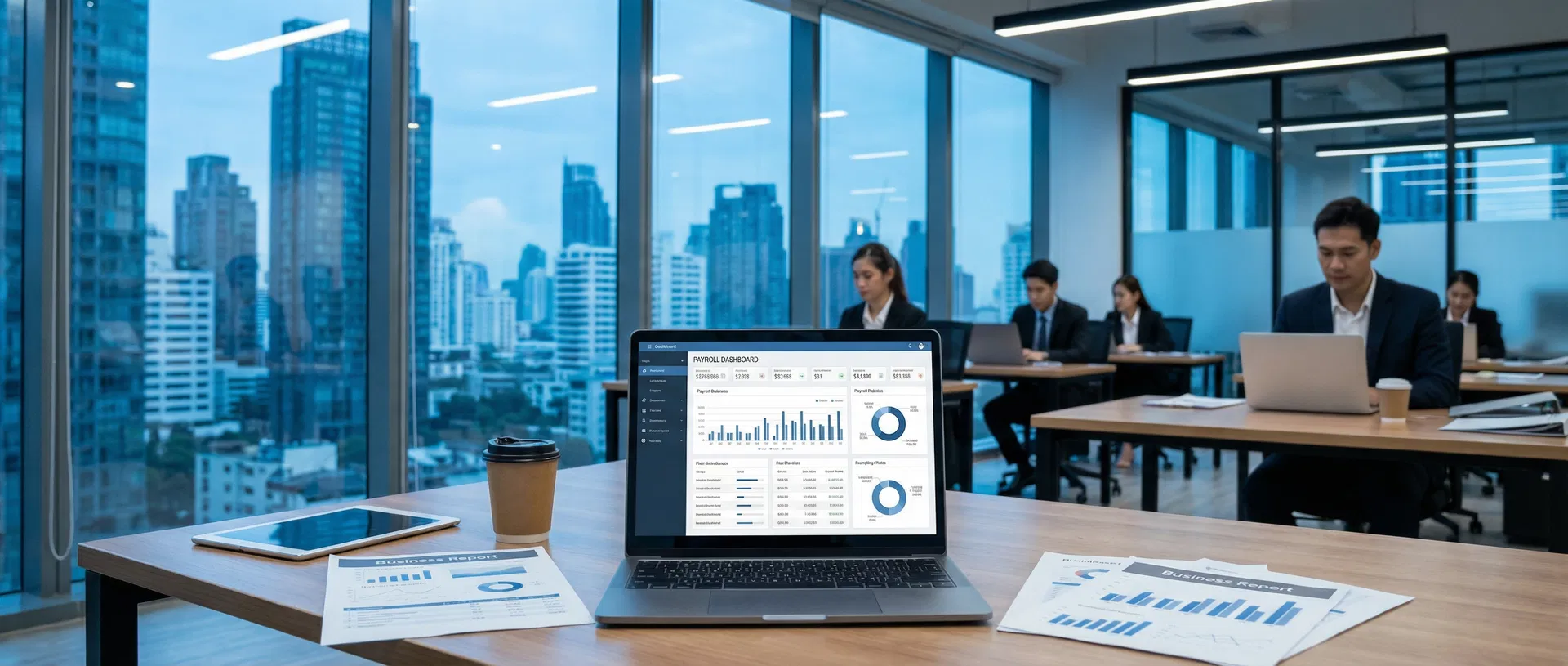 Ufficio moderno con laptop