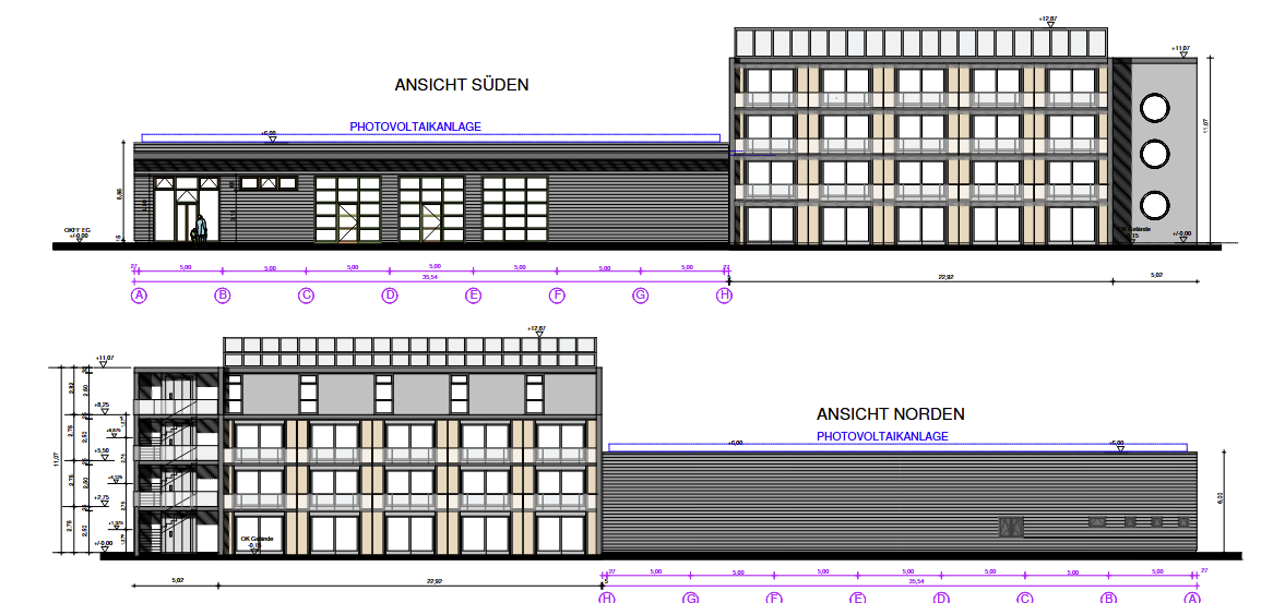 Boardinghotel mit KFZ Werkstatt - 2D Ansicht