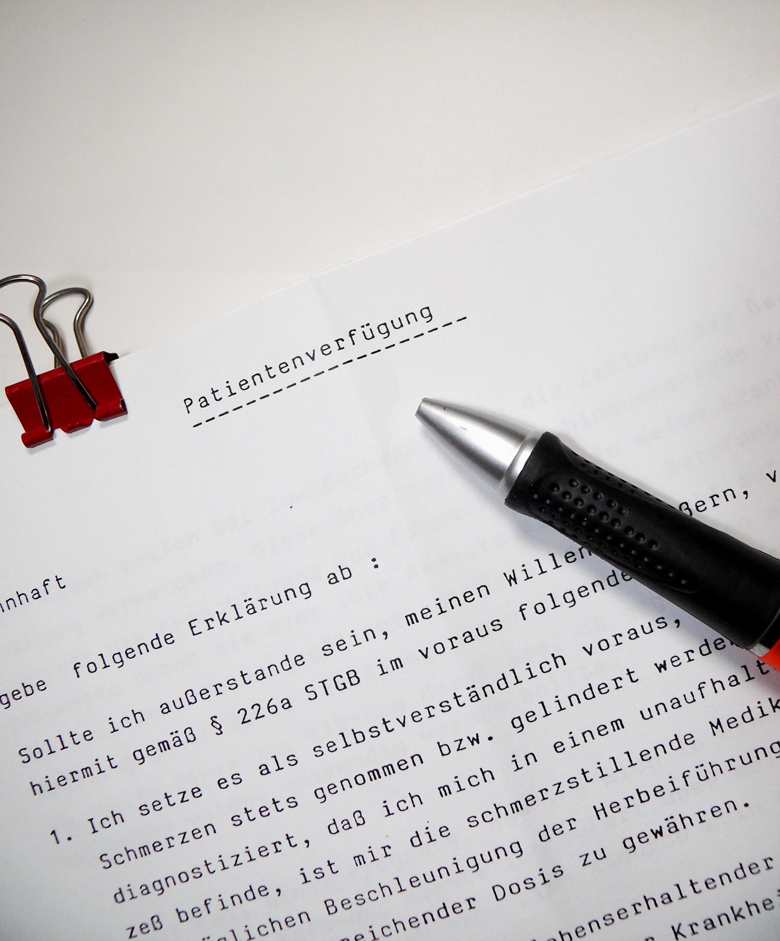 Patientenverfügung - Vorsorgevollmacht