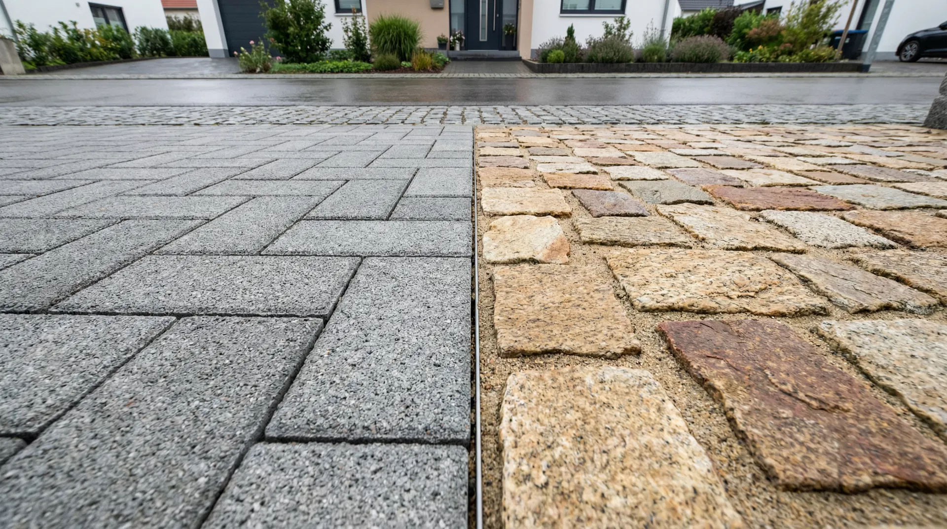 Pflastersteine im Vergleich: Beton vs. Naturstein - Was hält länger?