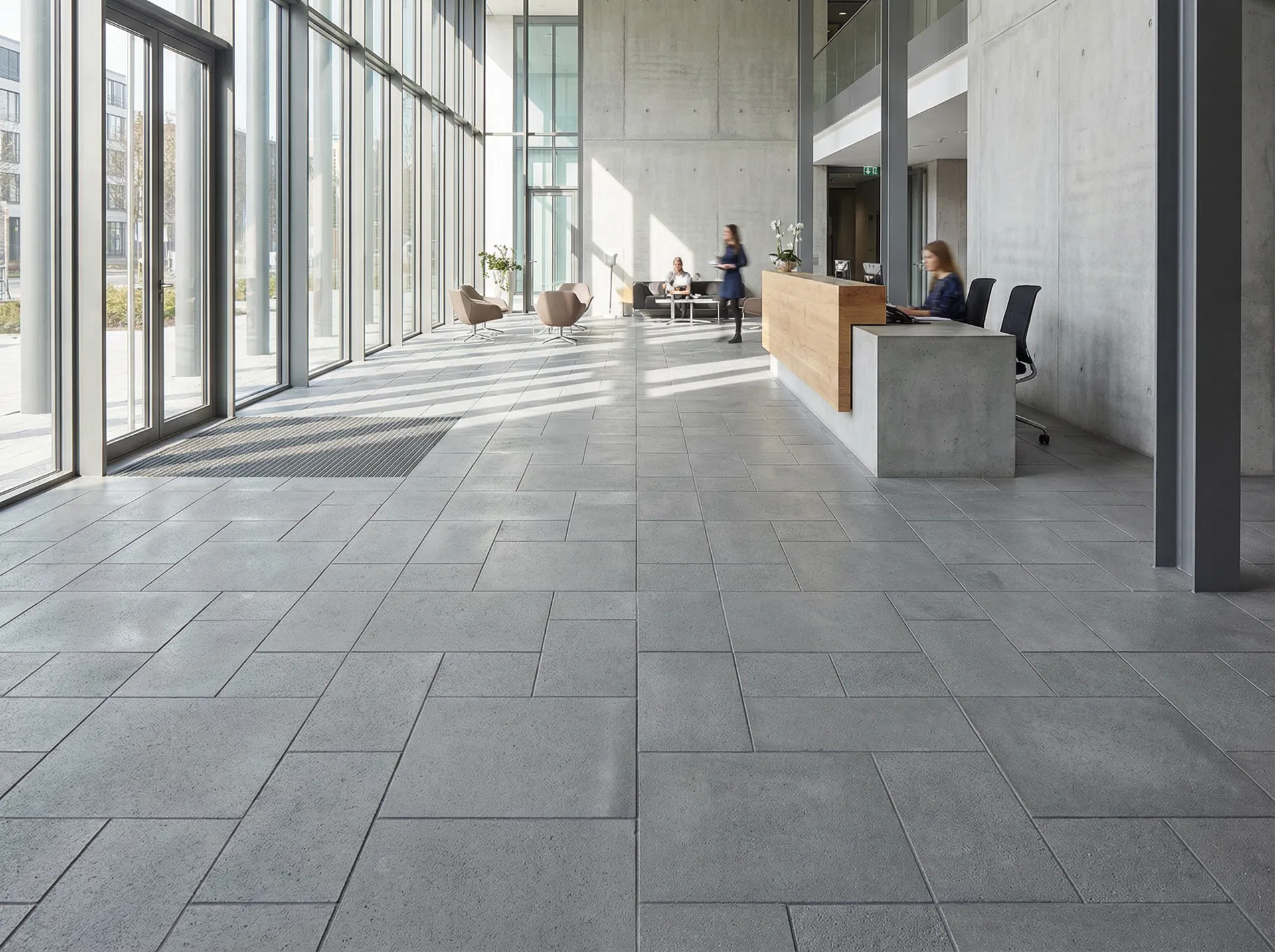 Detailaufnahme einer geschliffenen Betonwerkstein-Wand