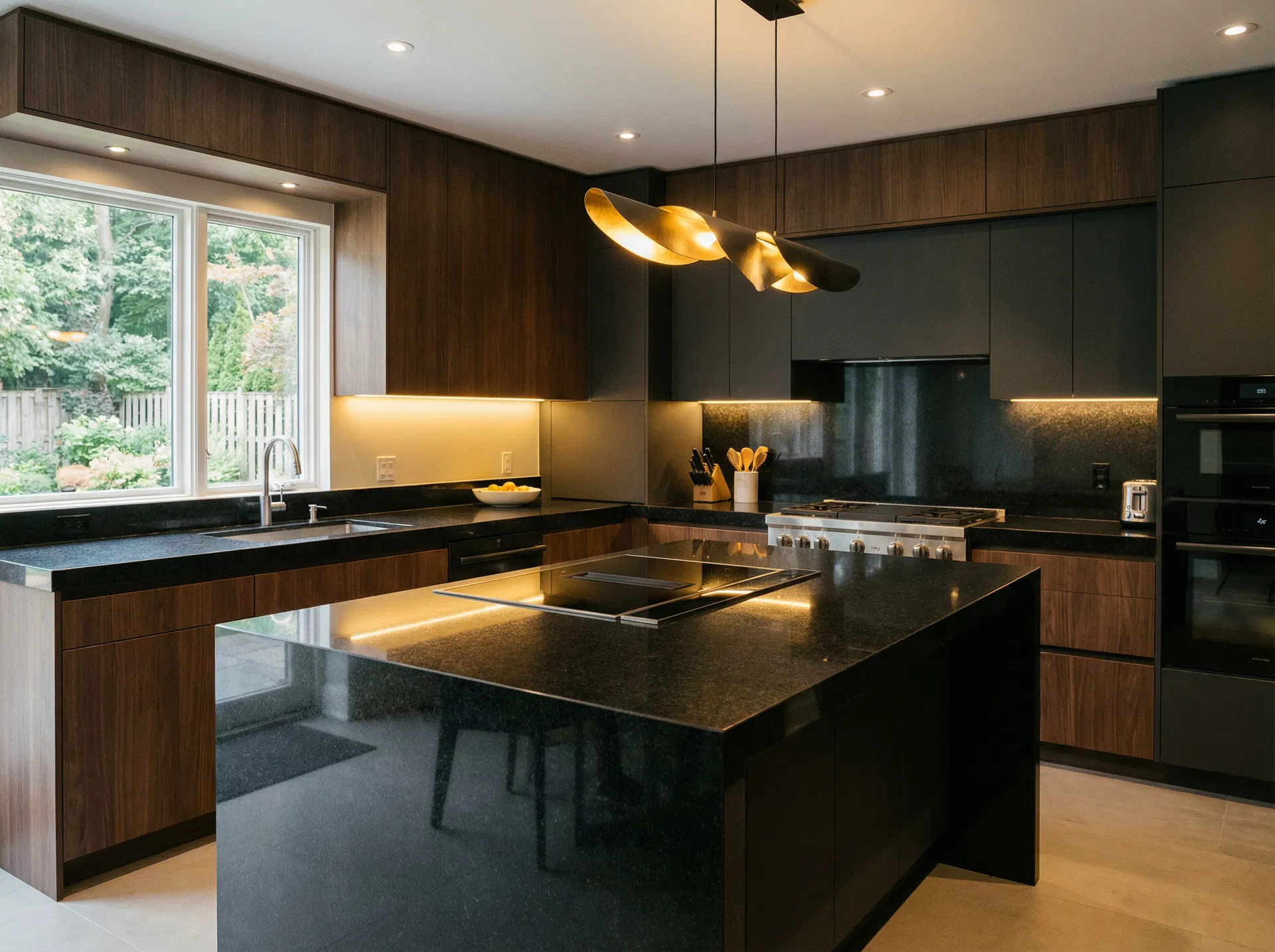 Moderner Granitboden in einem hellen Münchner Wohnzimmer