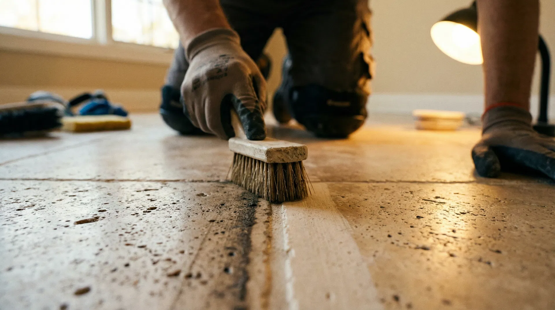 Fugen bei Natursteinböden: Reinigung, Sanierung und Neuverfugung