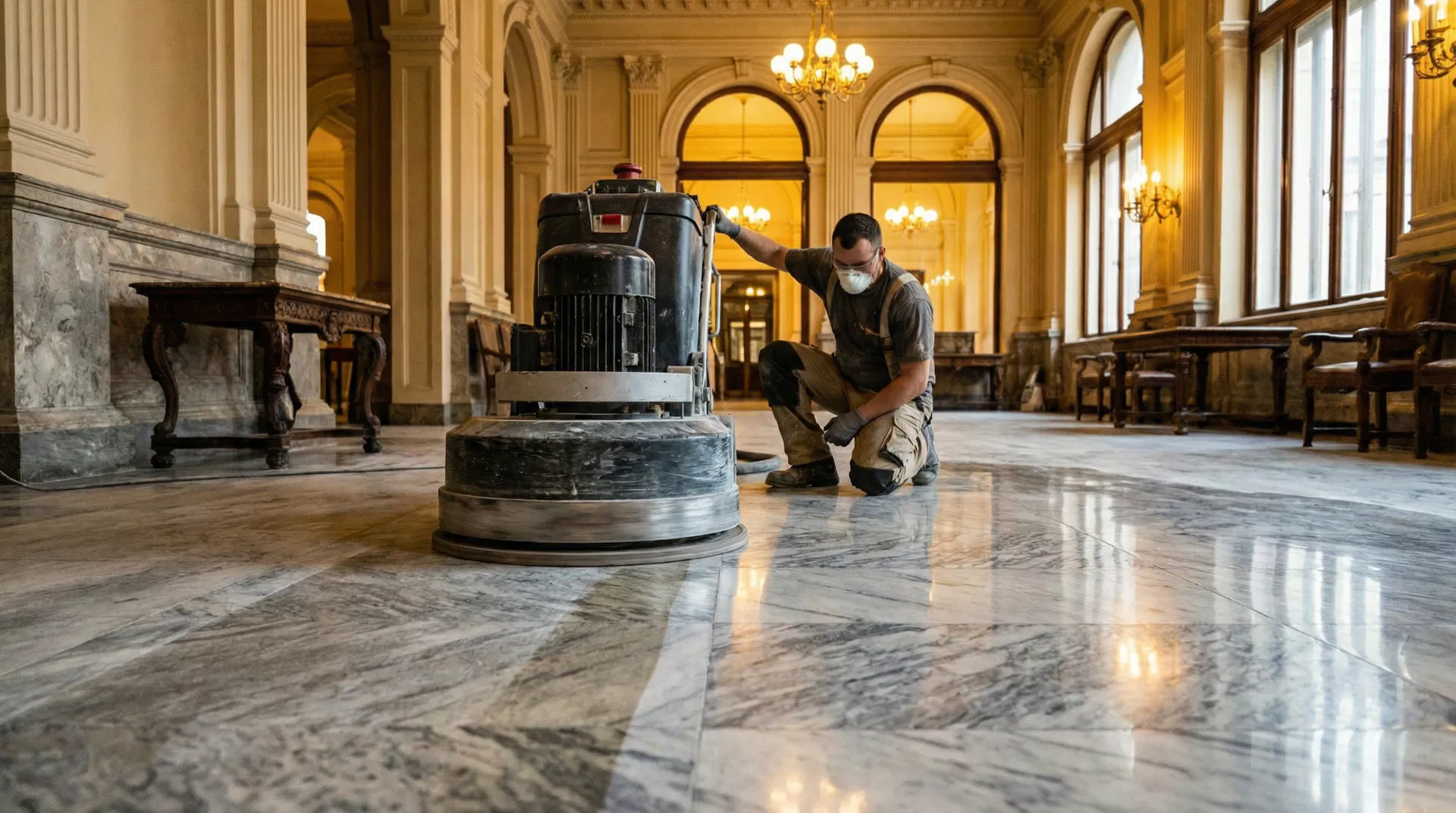 Naturstein schleifen und polieren: So wird Ihr Boden wieder wie neu
