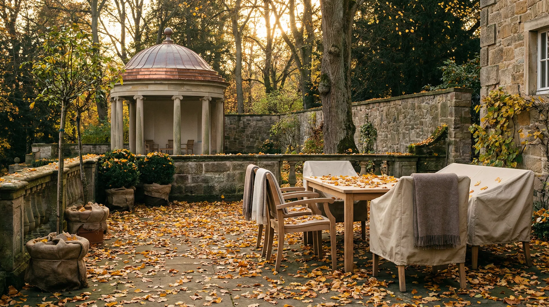 Naturstein-Terrasse winterfest machen: So schützen Sie Ihren Außenbereich