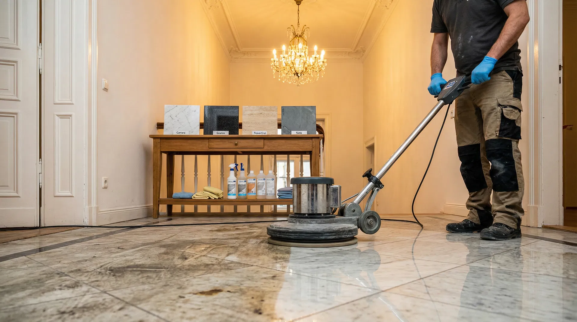 Professionelle Natursteinreinigung Berlin – Marmor, Granit, Travertin reinigen