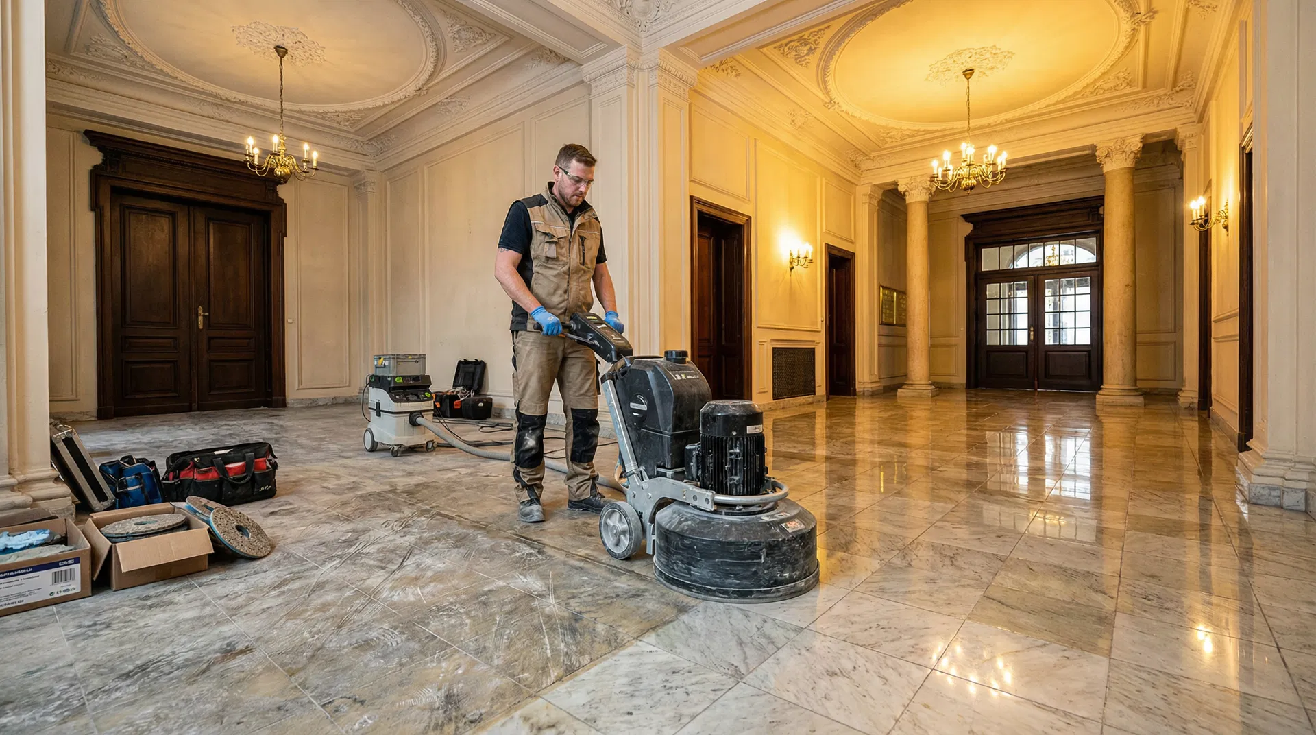 Natursteinsanierung Berlin – Marmor polieren und schleifen vom Stein-Doktor