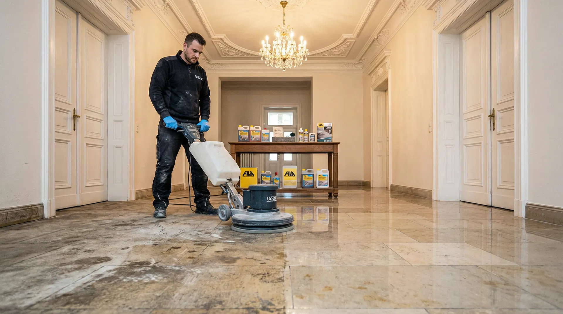 Steinboden reinigen und sanieren