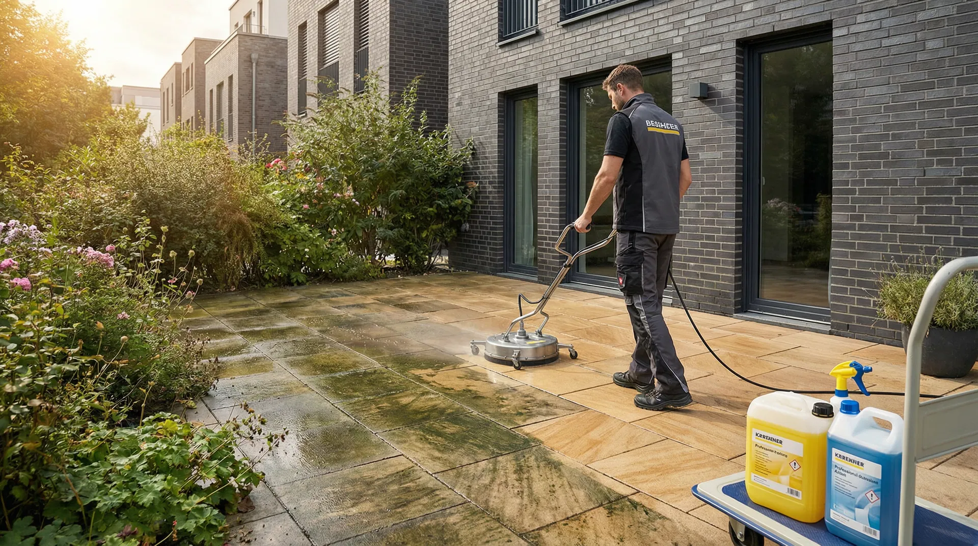 Terrassenreinigung wie ein Profi 2026 – Kosten, Methoden & Anleitung