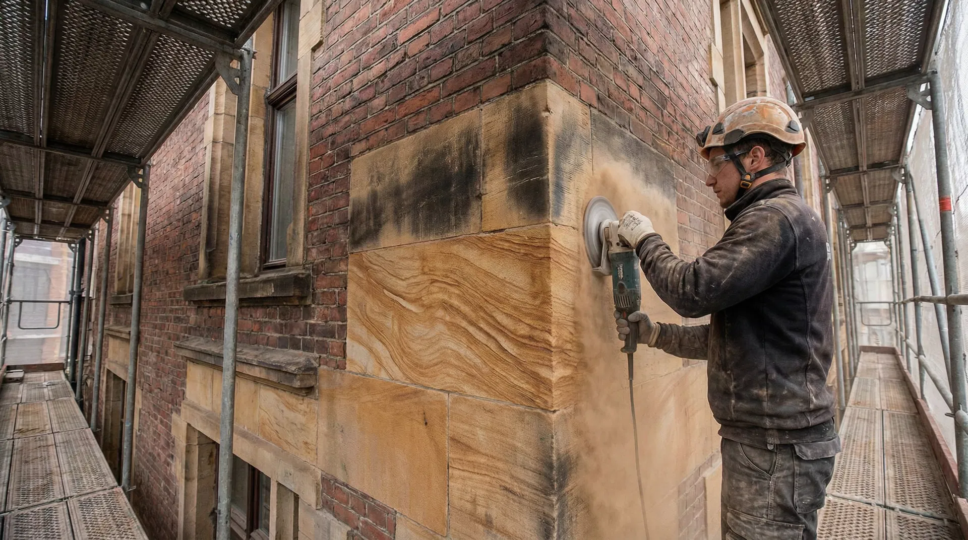 Sandstein sanieren – Sandsteinplatten schleifen – Sandsteinsanierung