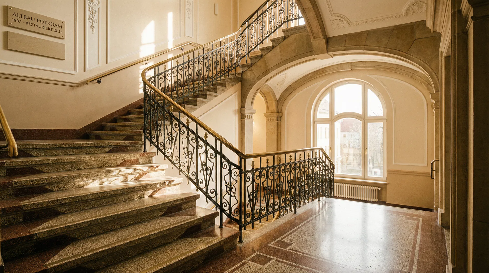 Treppenhaus renovieren – Terrazzo und Marmor schleifen