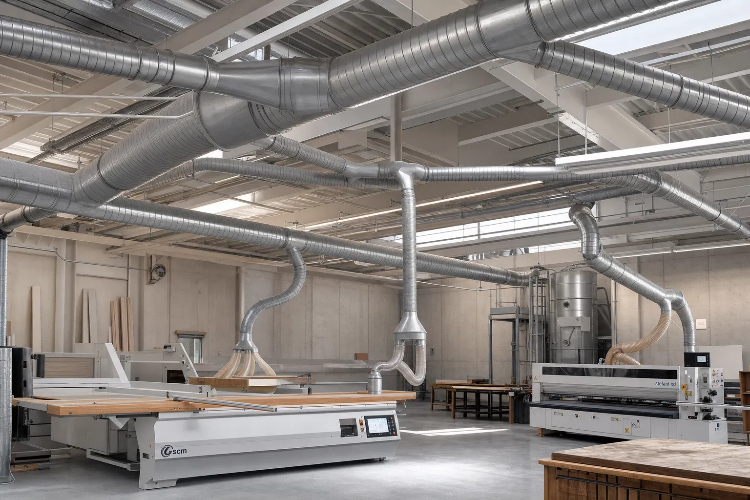 Centrale stofafzuiging in de werkplaats