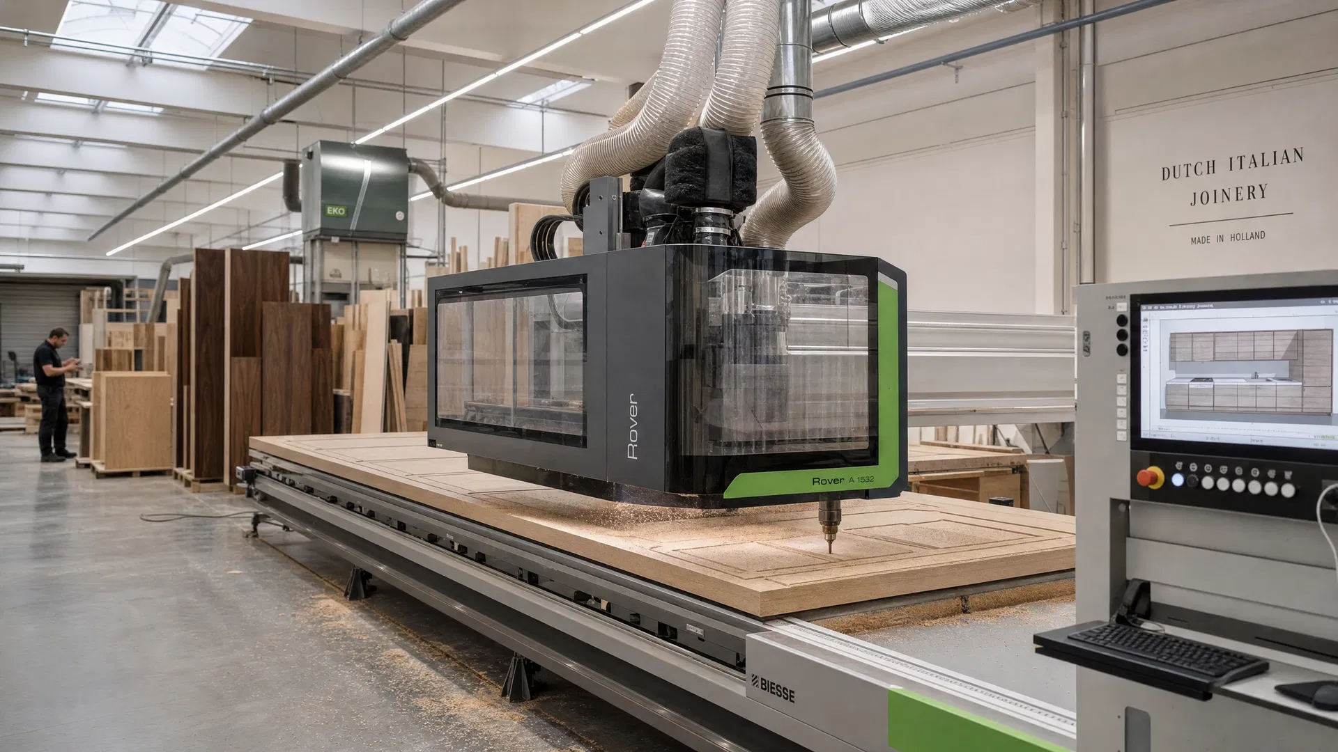 Masterwood CNC freest een eiken paneel