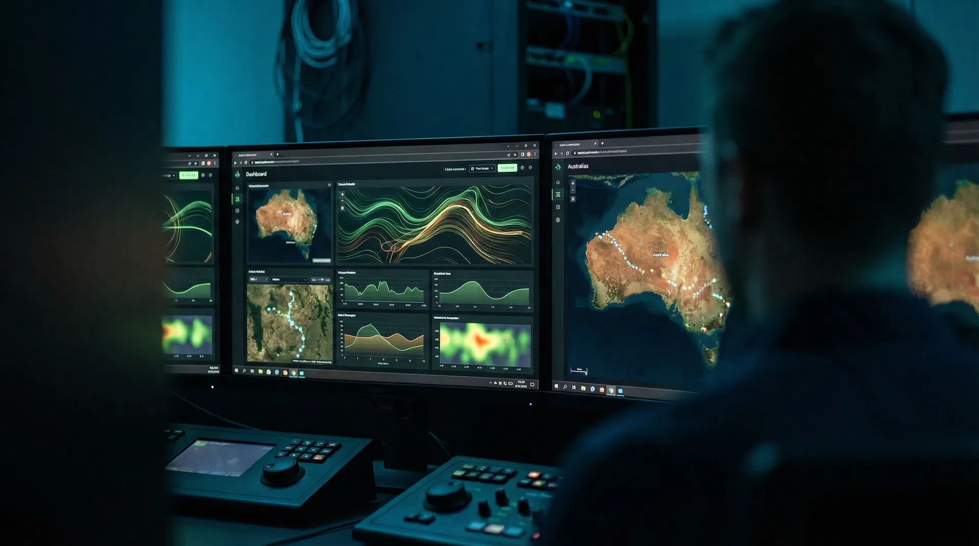 Environmental monitoring mission control dashboard