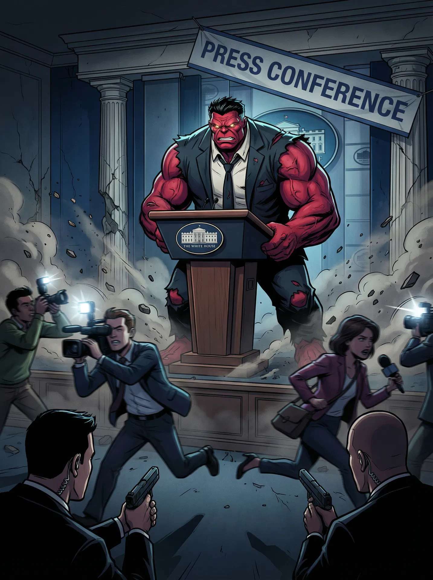 Red Hulk's Press Conference #BNW-22 - 2025 Topps Marvel Studios