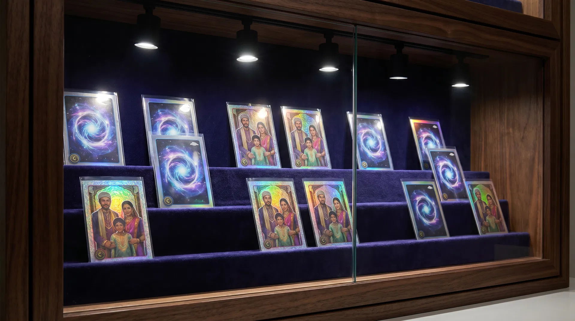 Premium Marvel trading card collection display