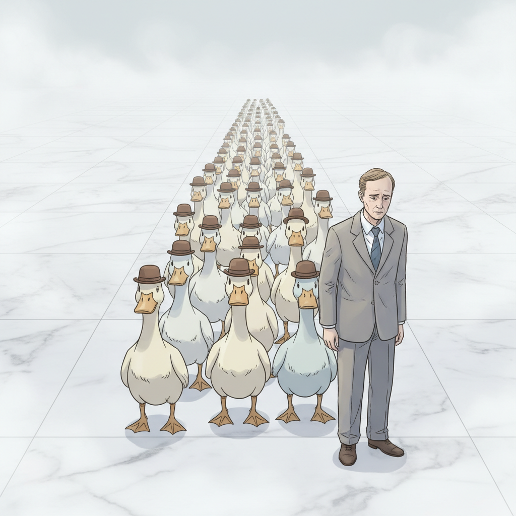 The Silent Line of Feathers