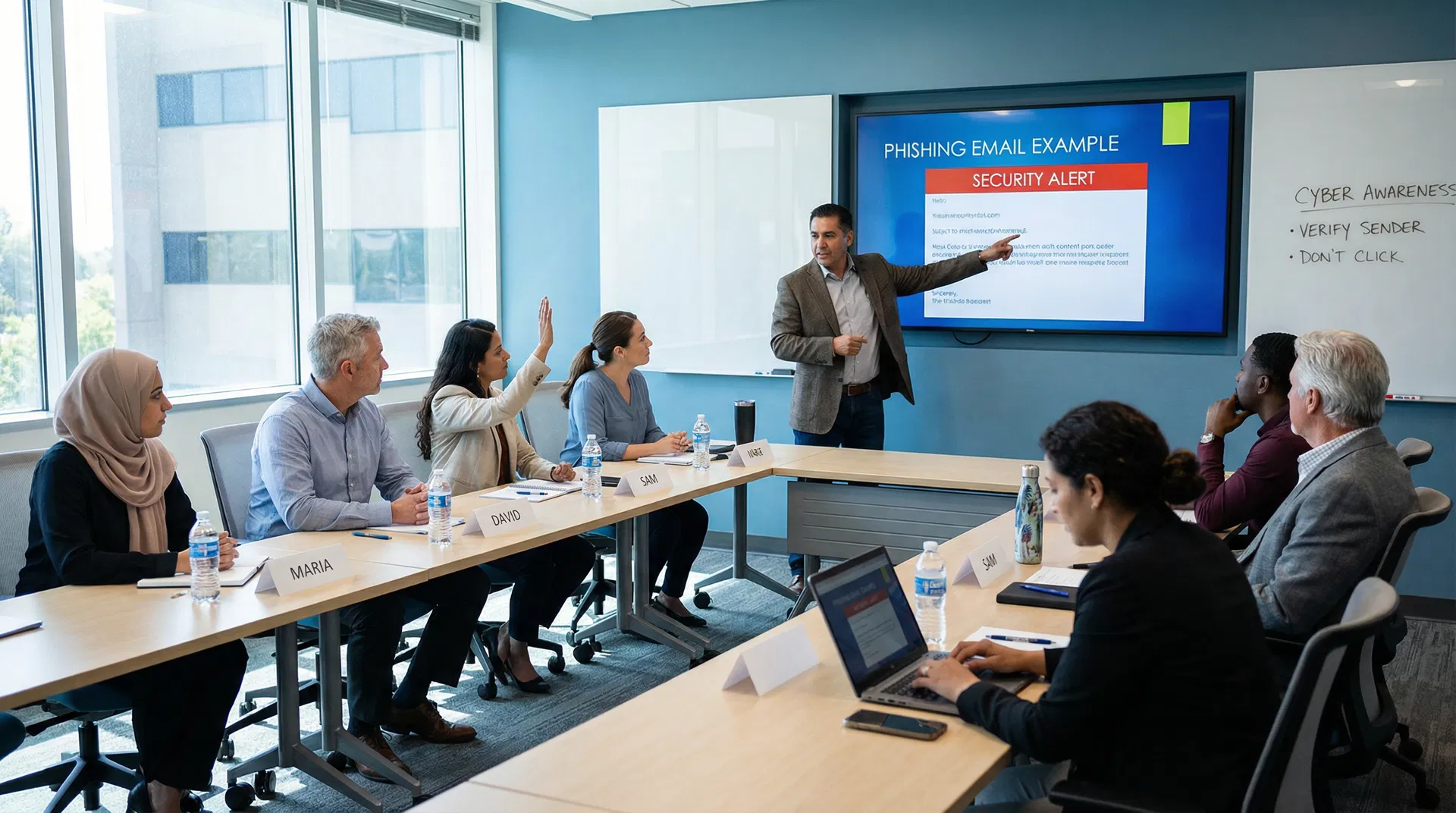 Cybersecurity awareness training session