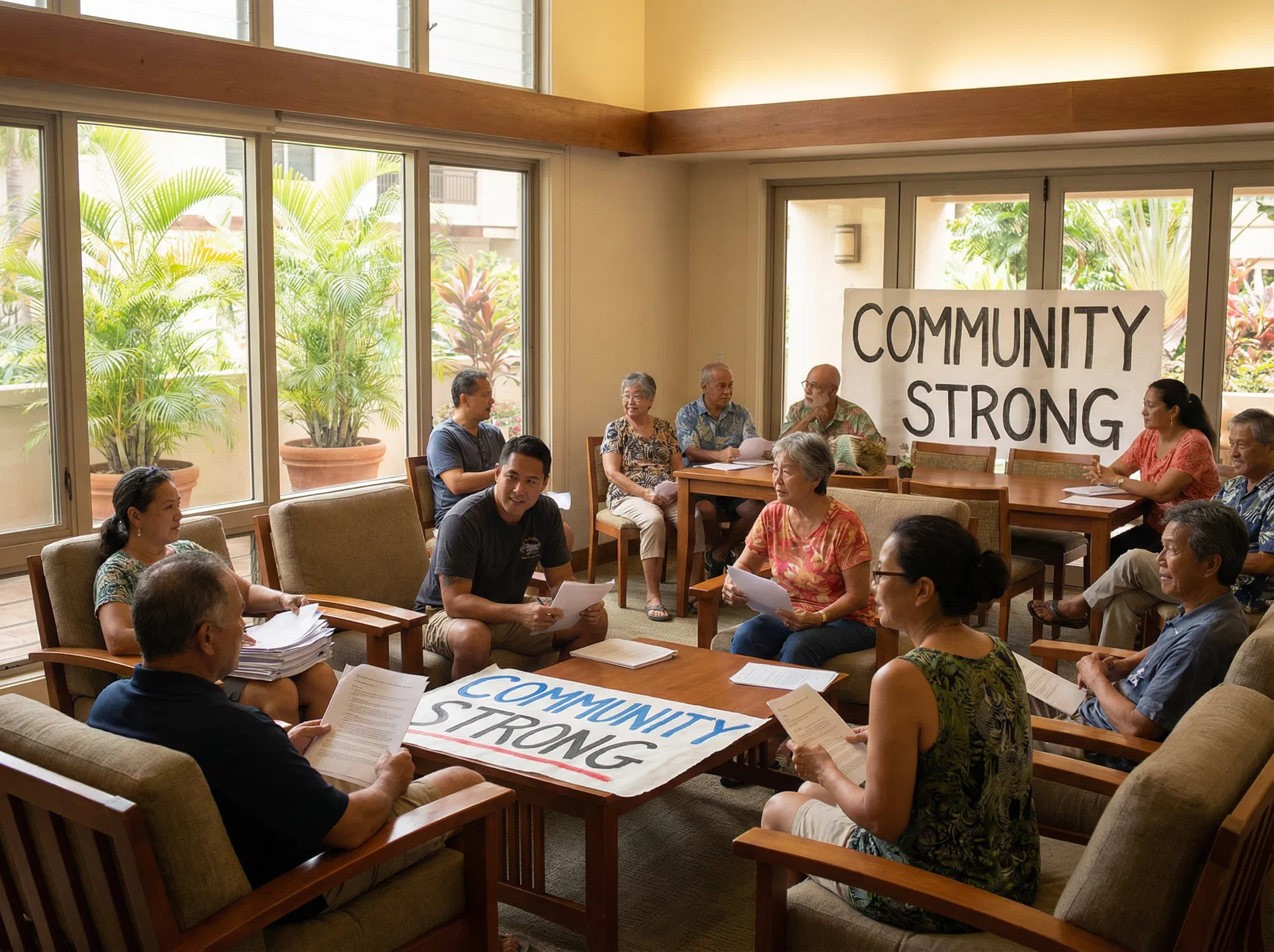 Hawaii condo owners meeting together