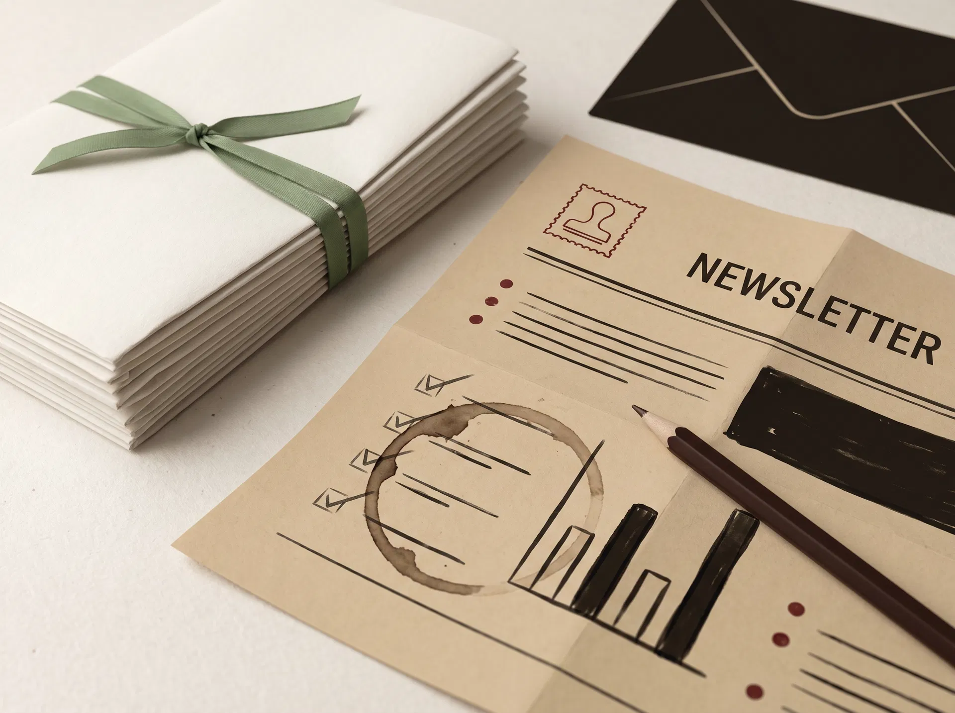 Premium newsletter briefing papers and envelope