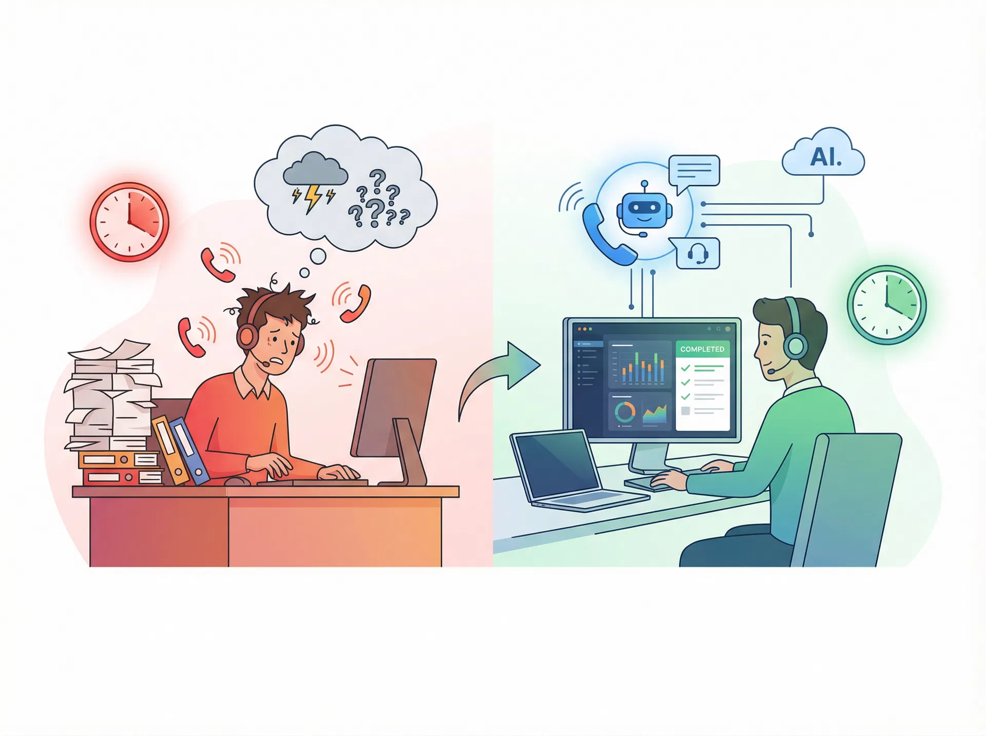 Servicedesk voor en na AIpilots