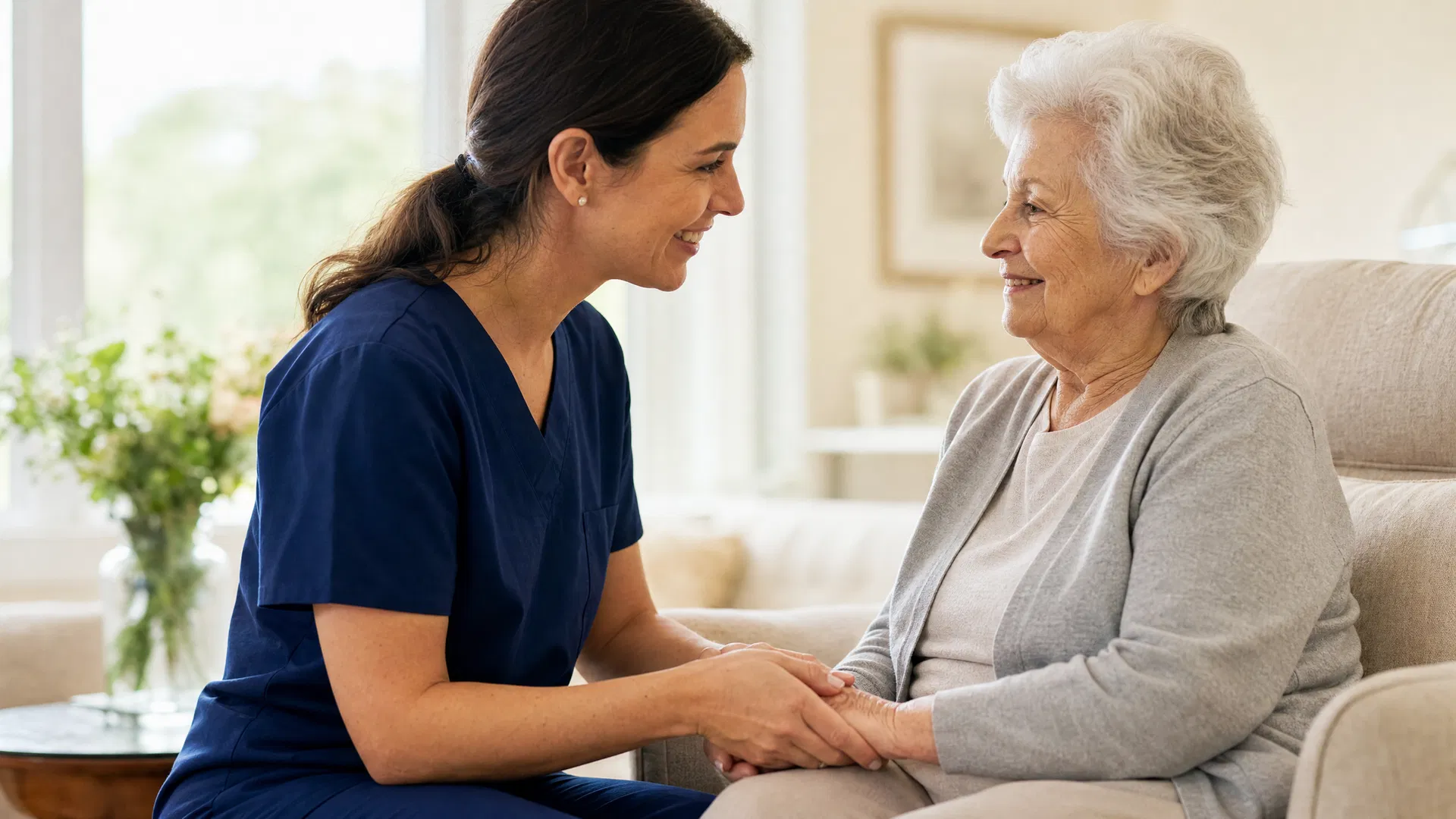Caregiver with senior