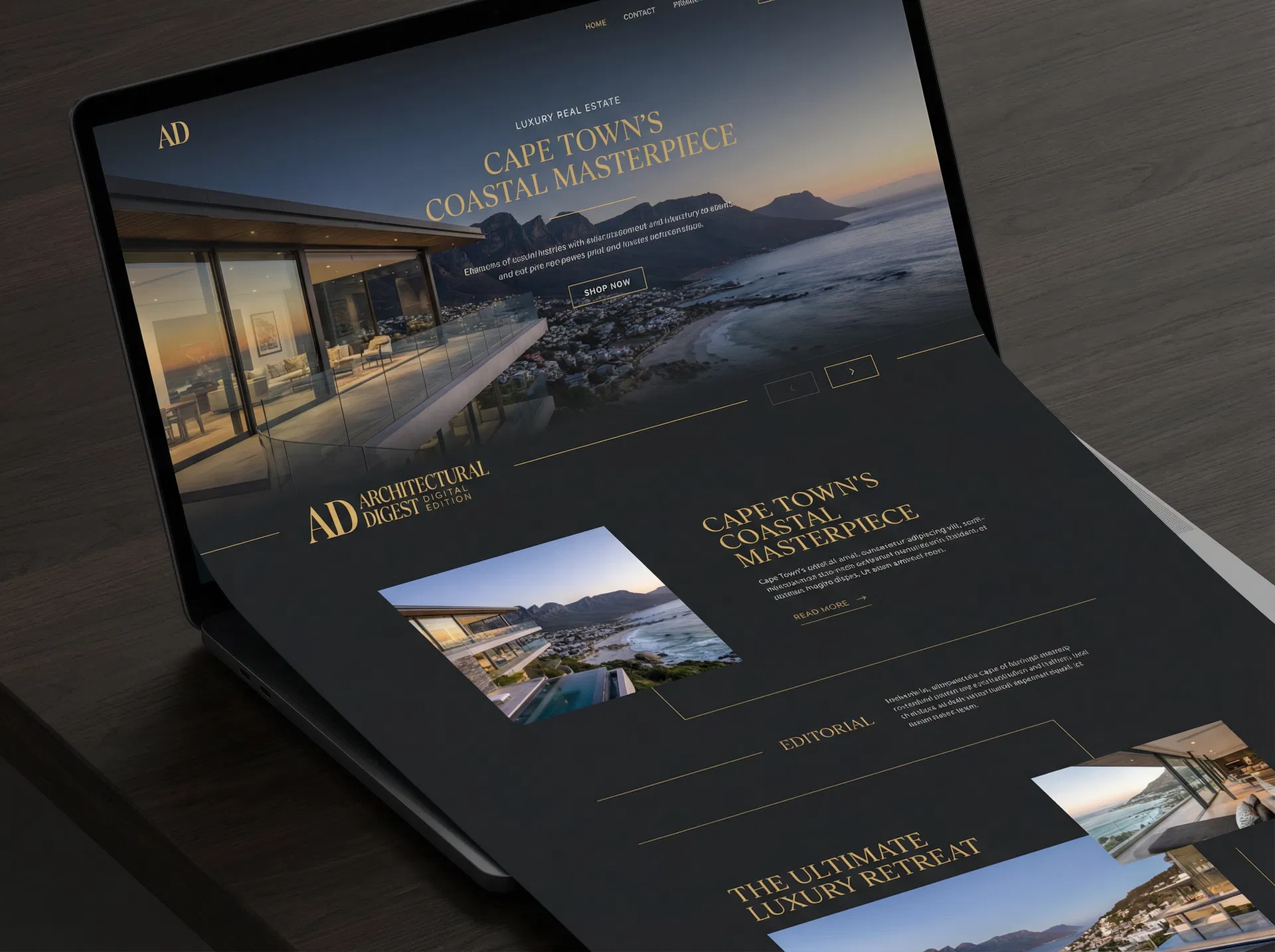 Luxury editorial property showcase page