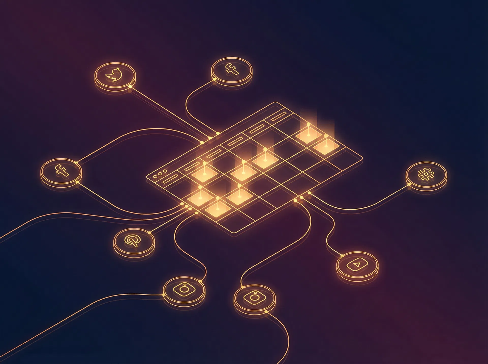 Social media content calendar visualization