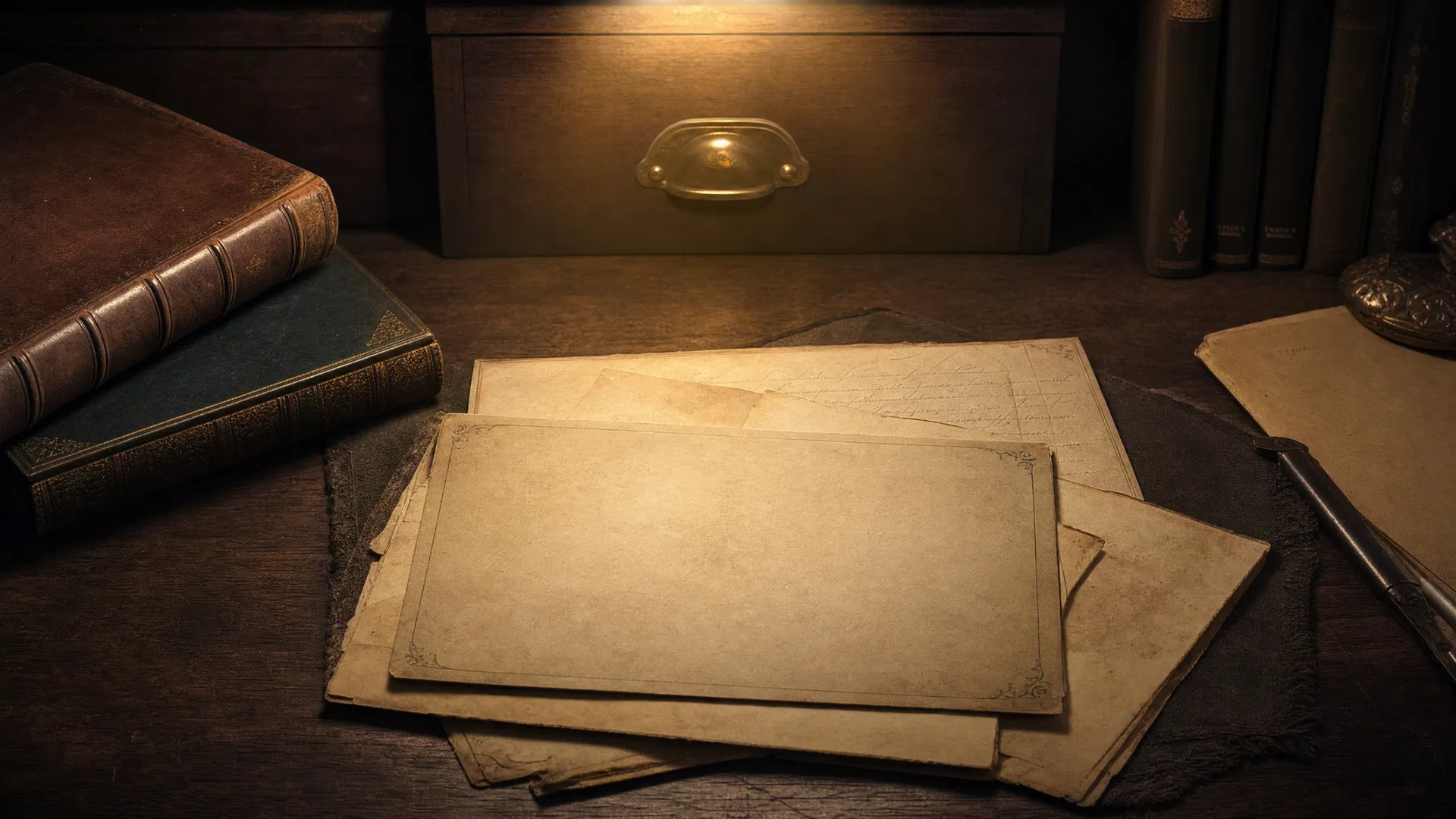 Cinematic archival reading room representing story preservation