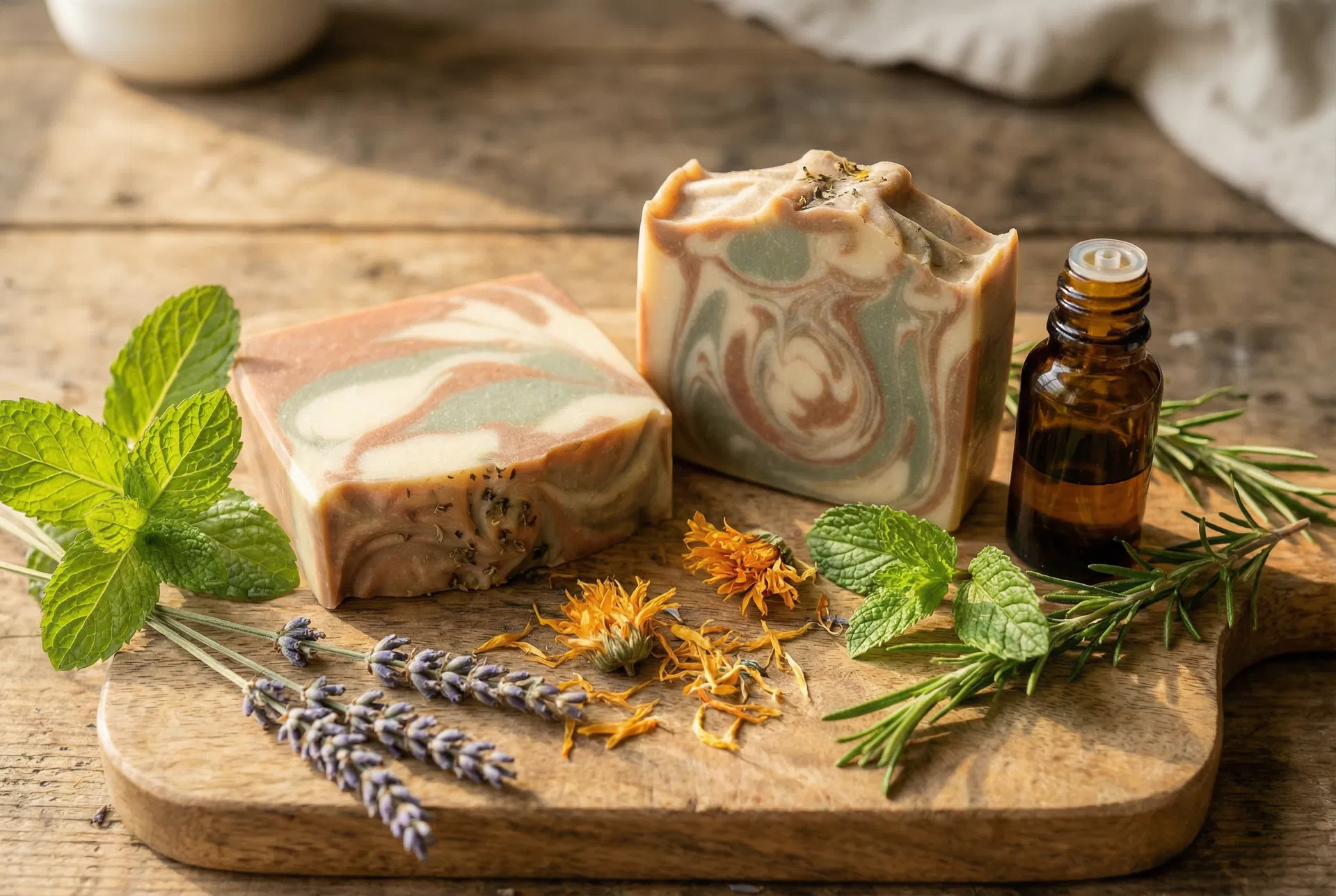 Artisan soap with herbs