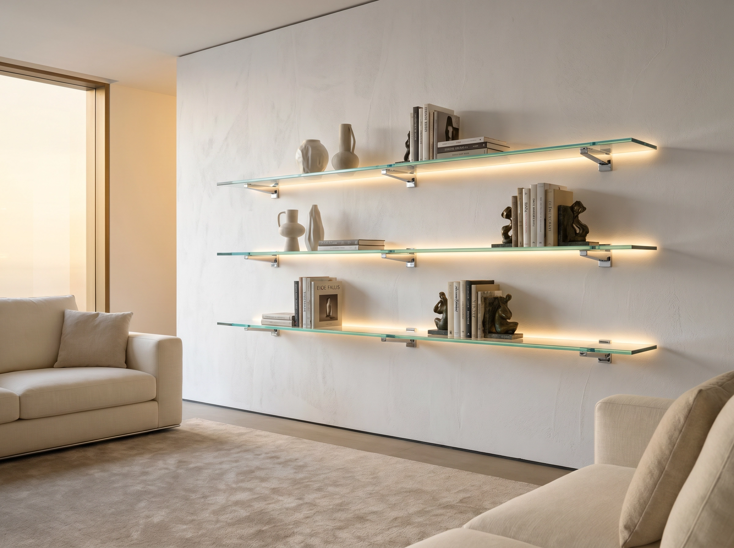 Glass shelves