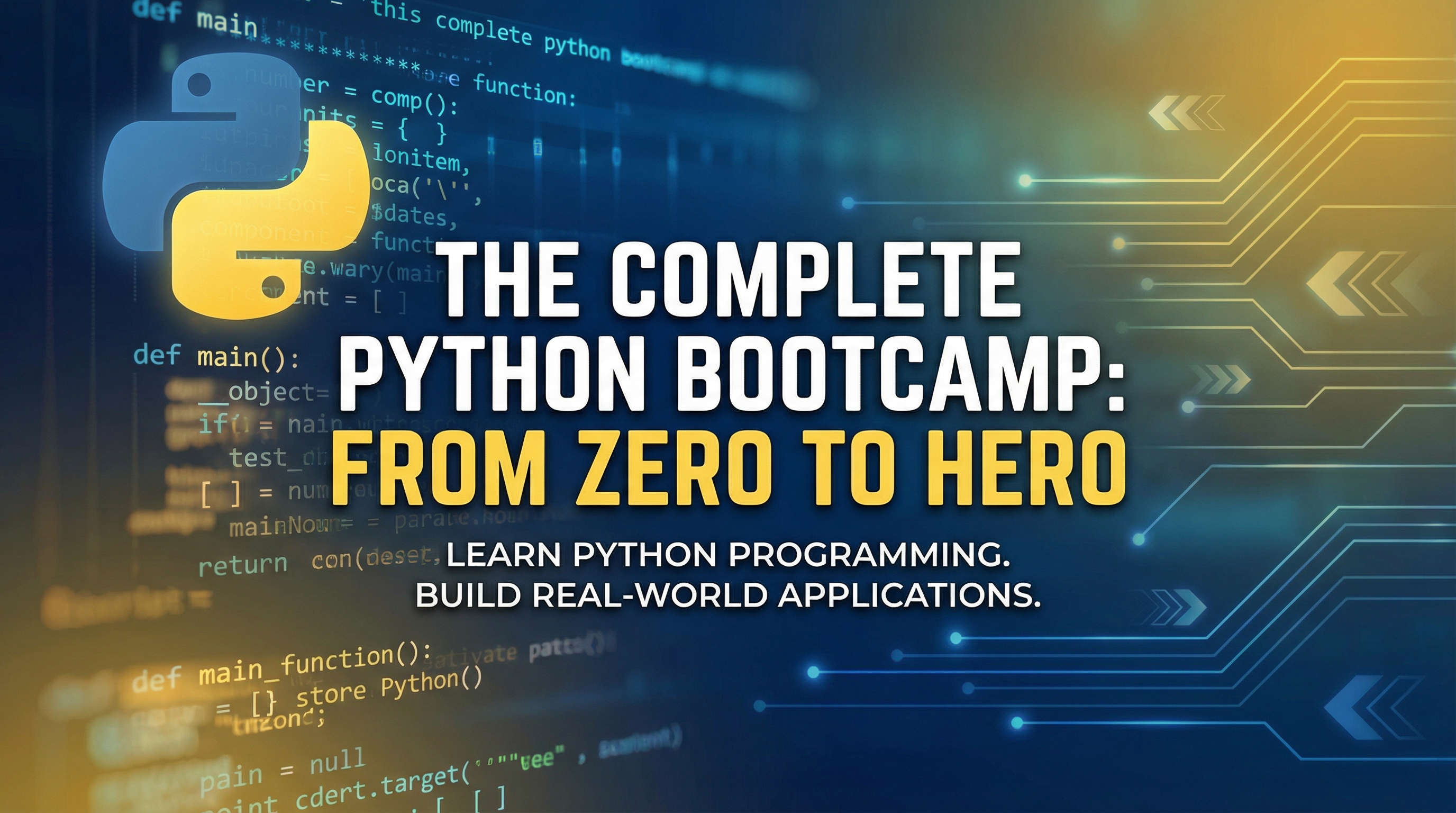 Complete Python Bootcamp 2026: Zero to Hired in 12 Weeks (100+ Projects) - Online course thumbnail showing curriculum preview