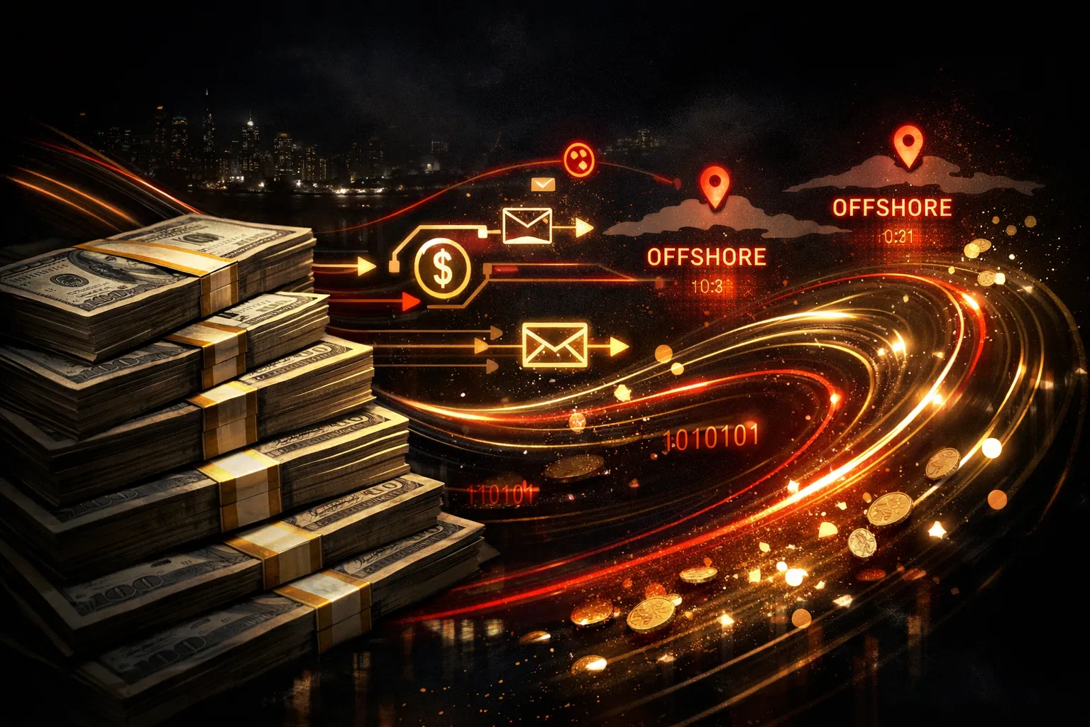 Rastreio do dinheiro offshore