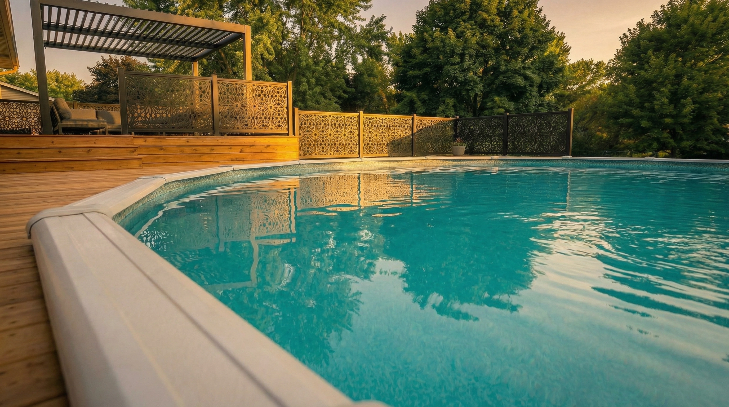 Après 3 - Piscine et reflets dorés