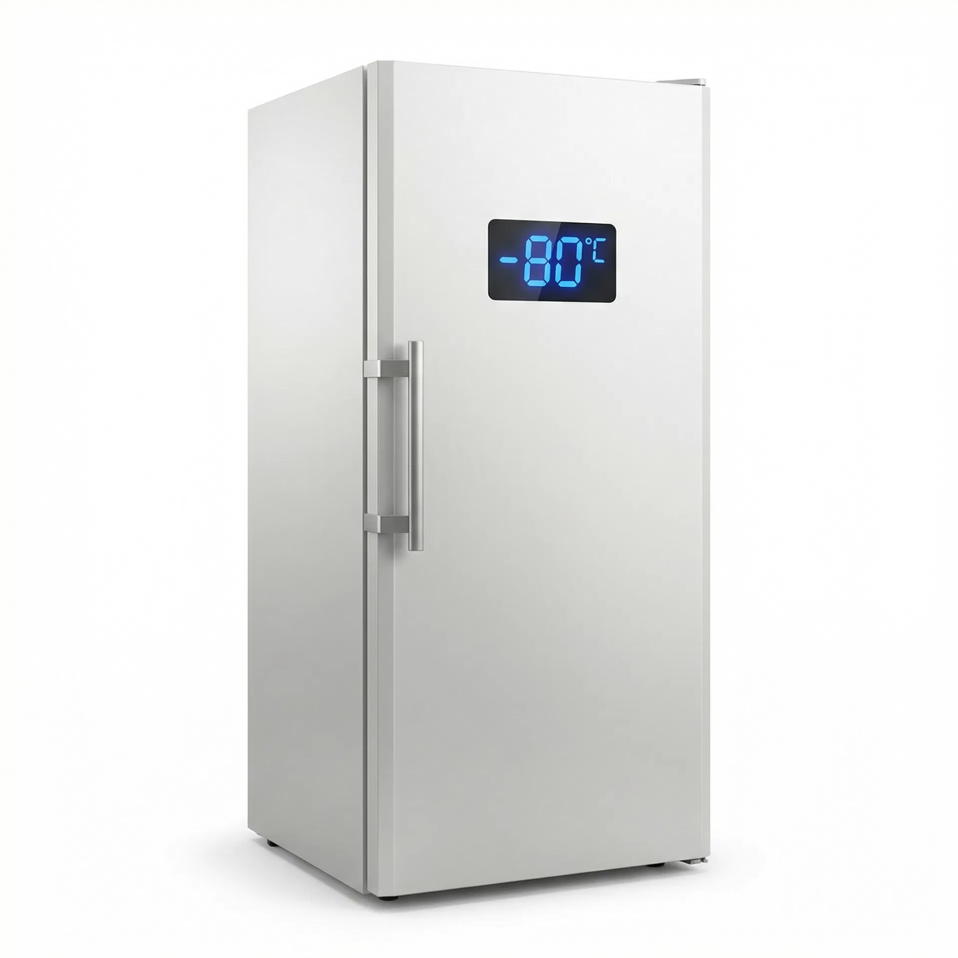 Refrigerador para armazenamento de reagentes e amostras. Capacidade: 200 litros. Faixa de temperatura: 2°C a 8°C. Controle digital com alarme. Porta de vidro duplo. 4 prateleiras ajustáveis em aço inoxidável. Sistema de degelo automático. Certificado de calibração incluso.