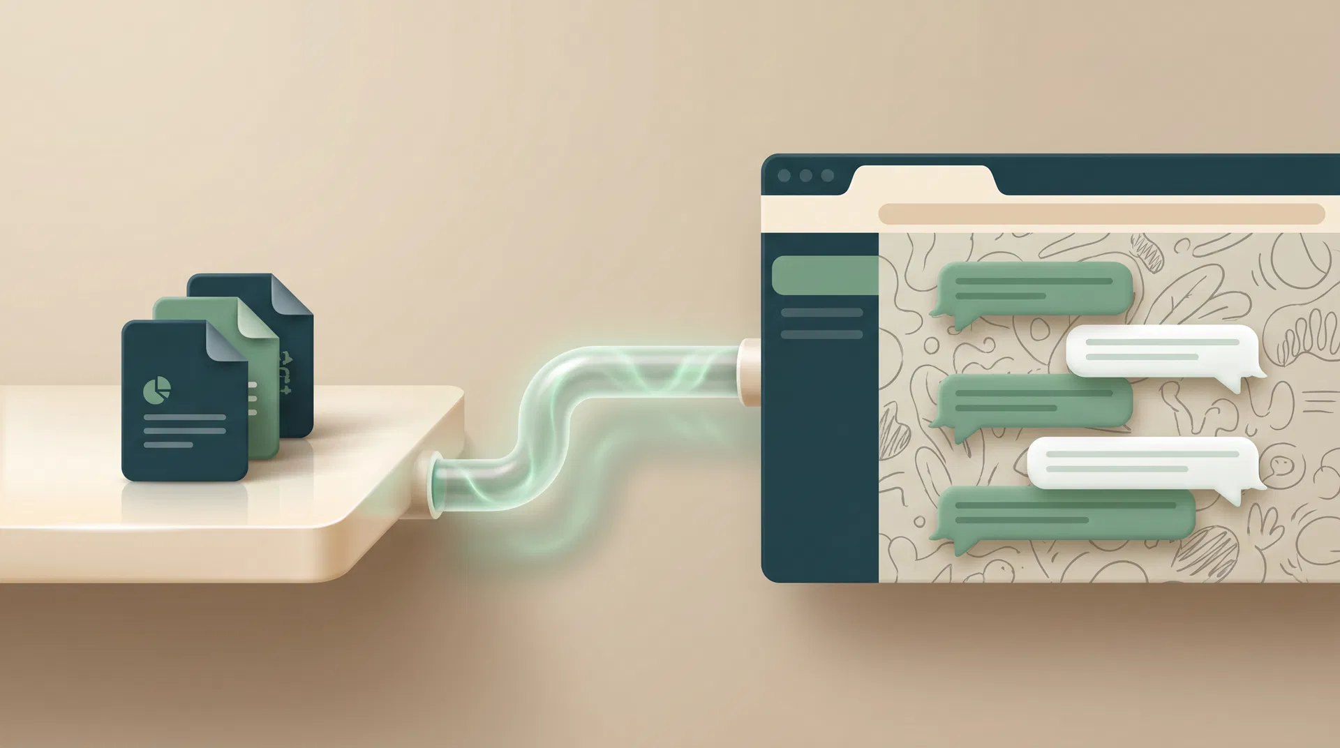 Pipeline de conversão de arquivo para um visualizador estático de conversa