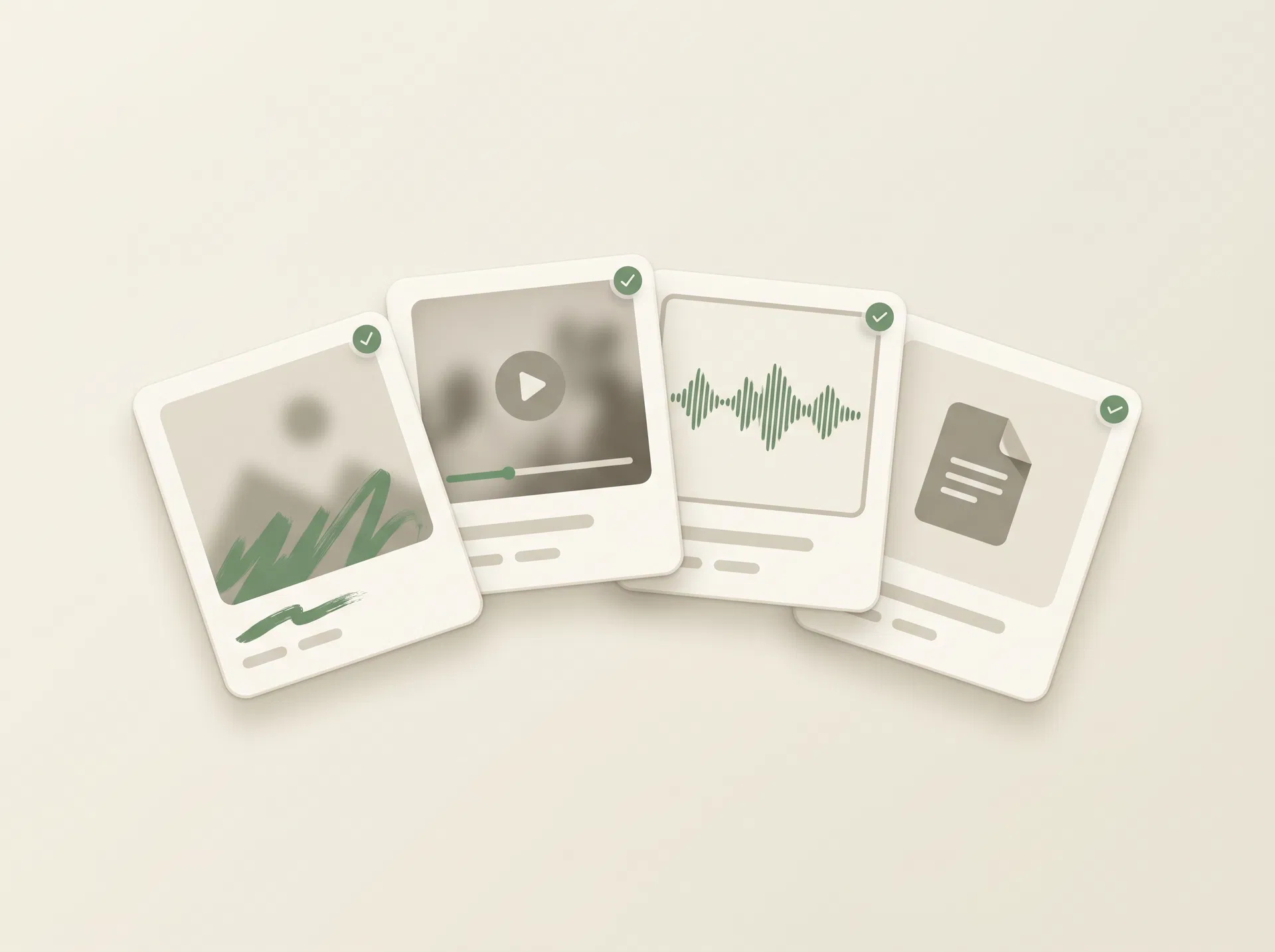 Cartões de prévia de anexos de mídia