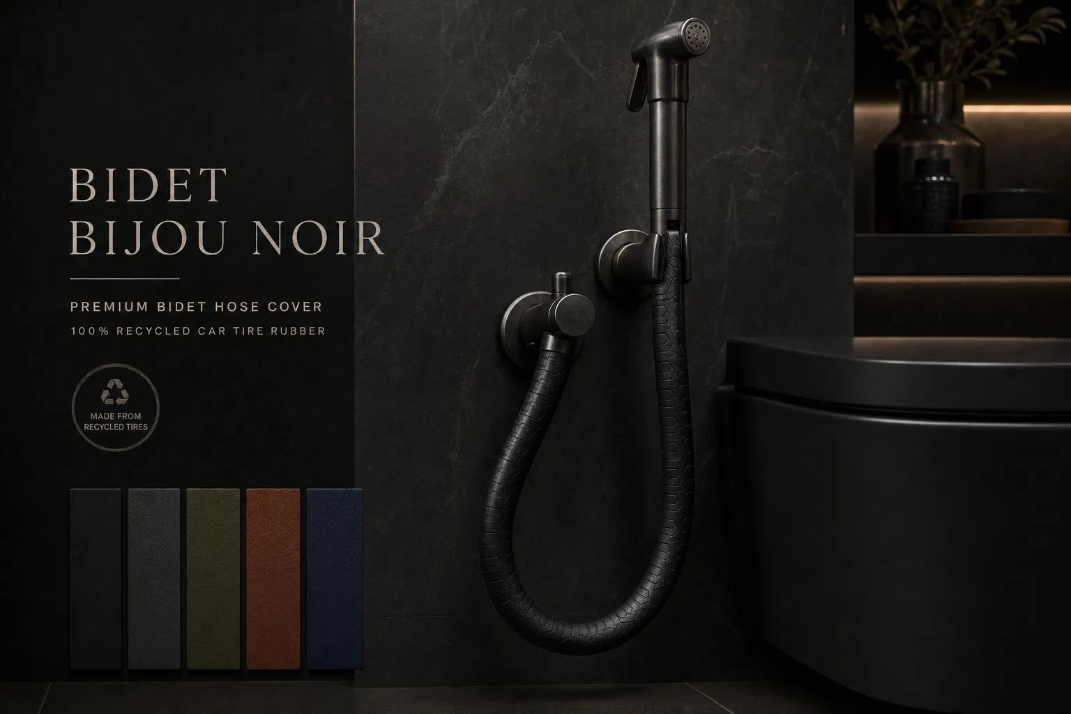 Bidet Bijou Noir — recycled tire rubber