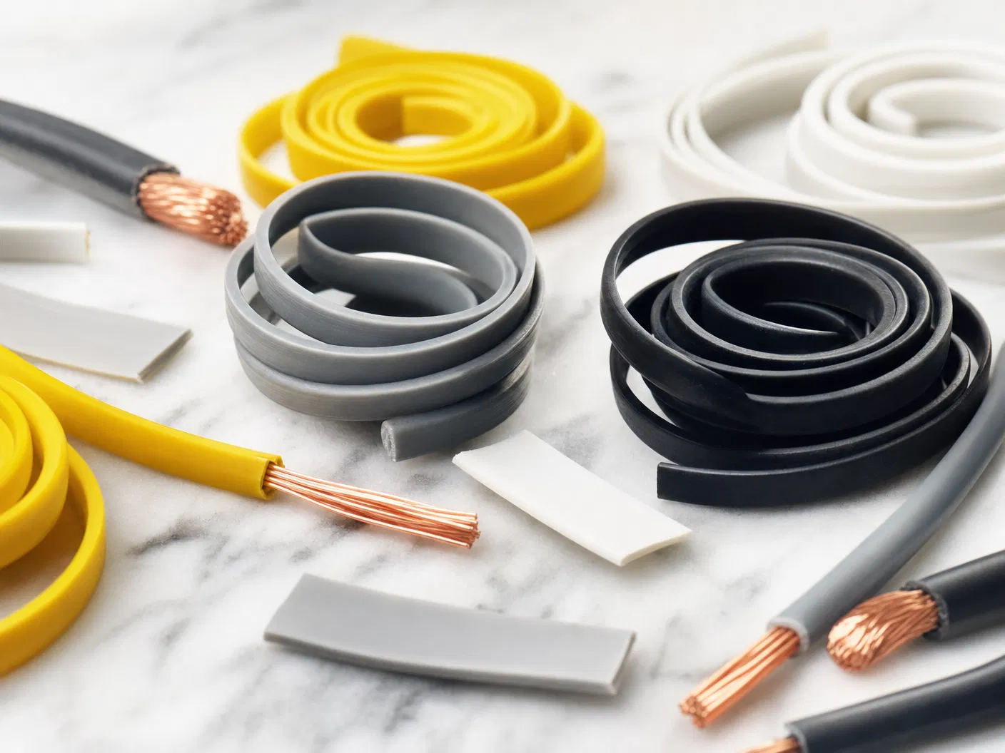 Stripped electric cable insulation from Egyptian e-waste processing
