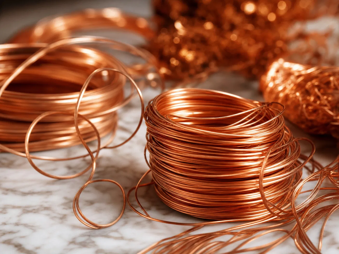Upcycled copper wire coils woven inside Bidet Bijou Copper Edition sleeve