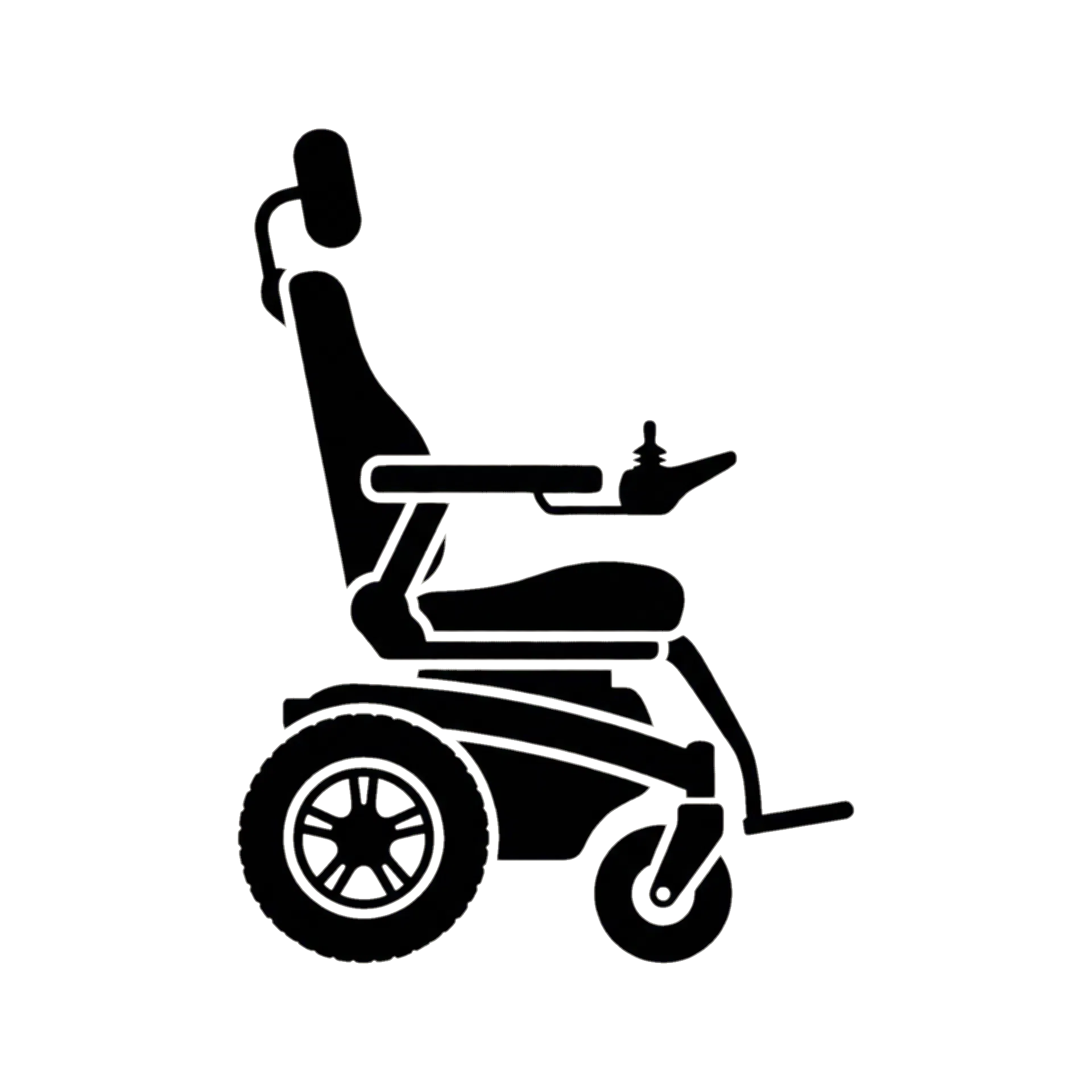 Silueta de silla de ruedas eléctrica moderna de alta gama