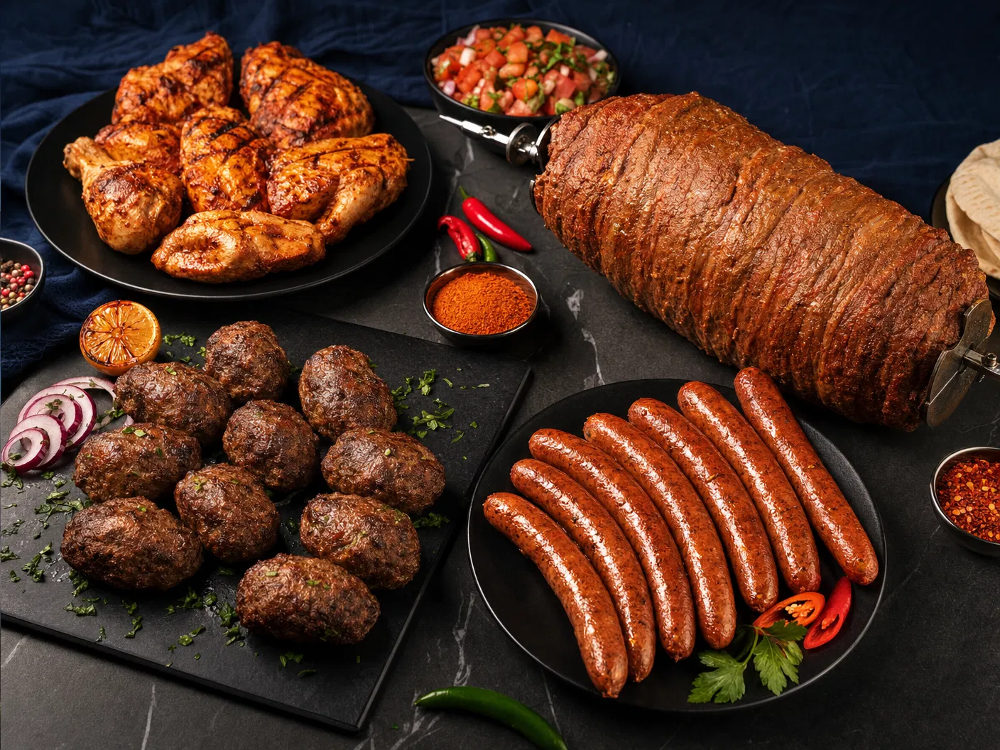 Viandes fraîches et surgelées pour fast-foods et restaurateurs : kebab, poulet, merguez, köfte