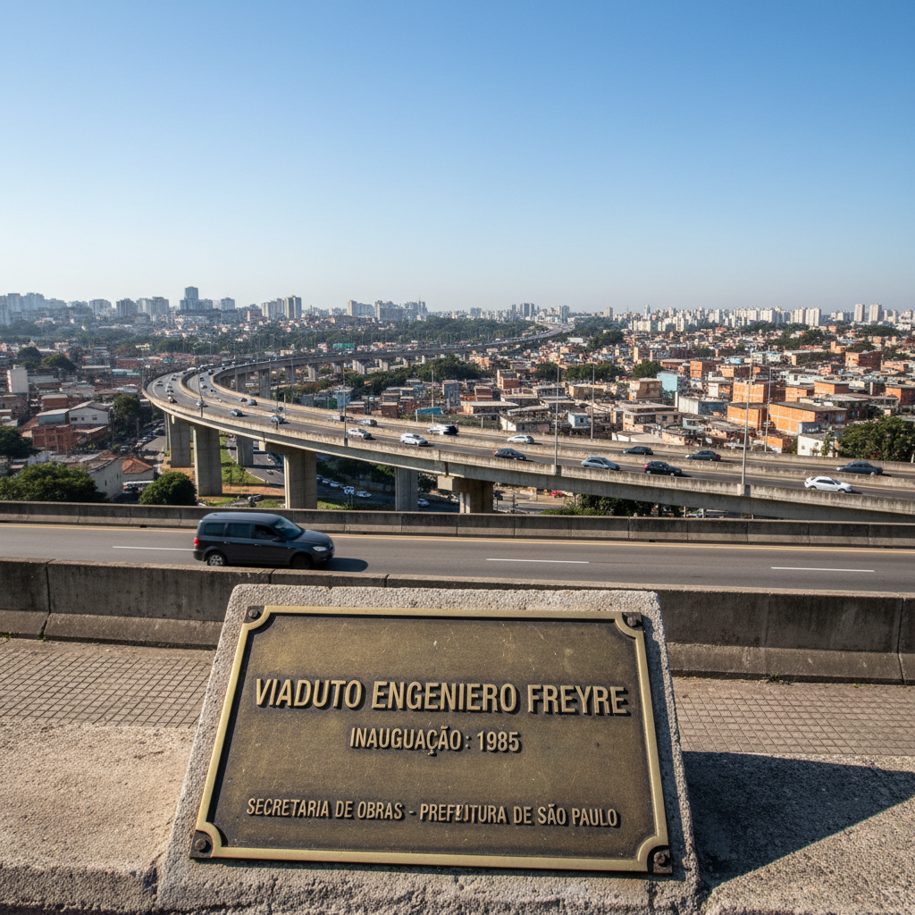 Tarcísio sanciona lei que nomeia viaduto em SP com o nome do pai de Bolsonaro