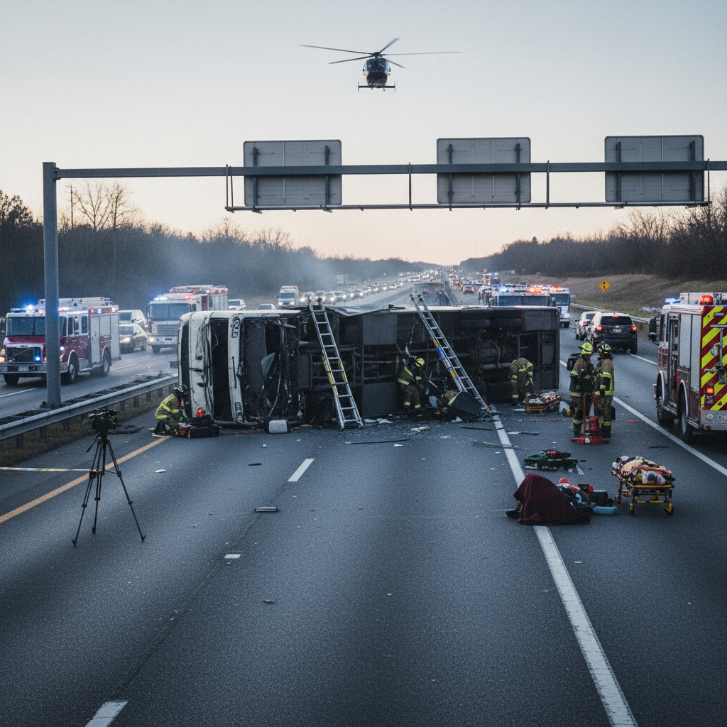 Acidente grave na BR-116: Motorista morre e 7 feridos em colisão ônibus-carreta