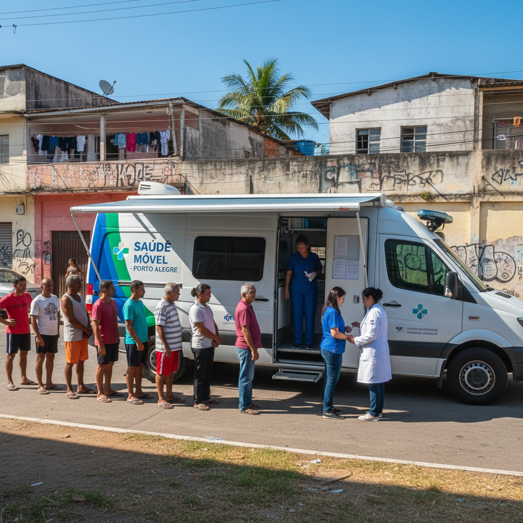 Saúde Móvel Atende Sete Comunidades em Porto Alegre Nesta Semana