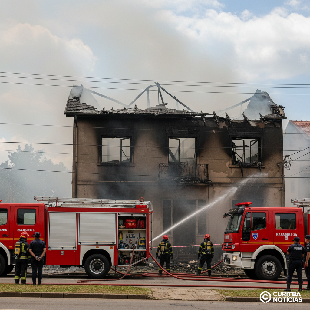 Idoso acumulador morre em incêndio na própria casa em Curitiba