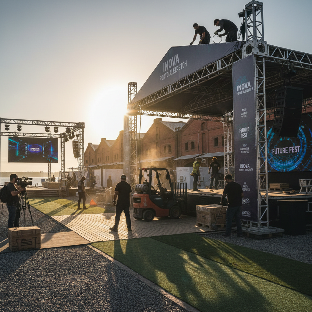 Cais Mauá em ajustes finais para o South Summit Brazil 2026 em Porto Alegre