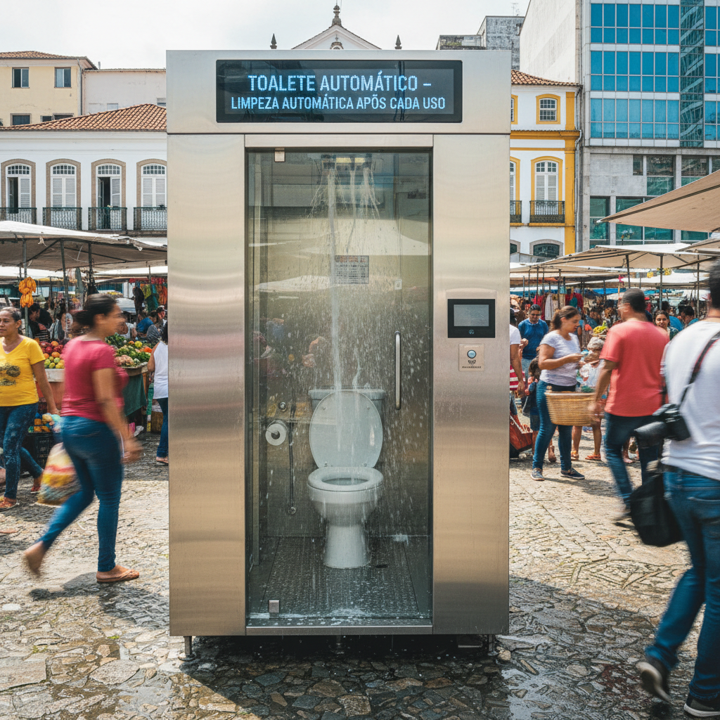 Itajaí inova com banheiro público autolimpante no Mercado Público